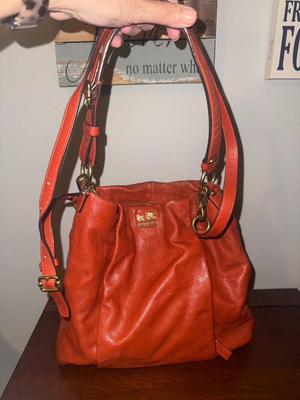 Used Coach Madison Leather Isabelle #21224 in Persimmon Orange